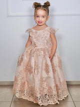 Azeli Flowergirl Long Lace dress